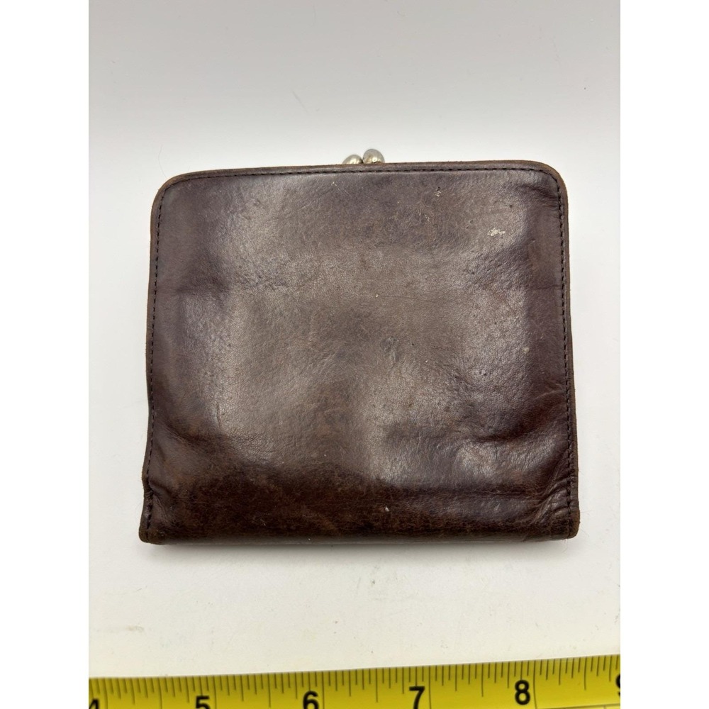 Vintage COACH Clasp Frame Wallet Authentic Women Men 3653 Brown Soft Coin
